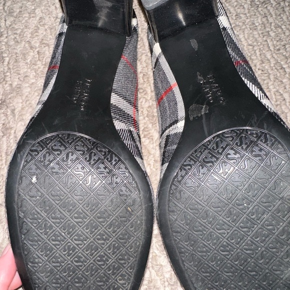 Franco Sarto Black and Gray Plaid Heels - Picture 4 of 6